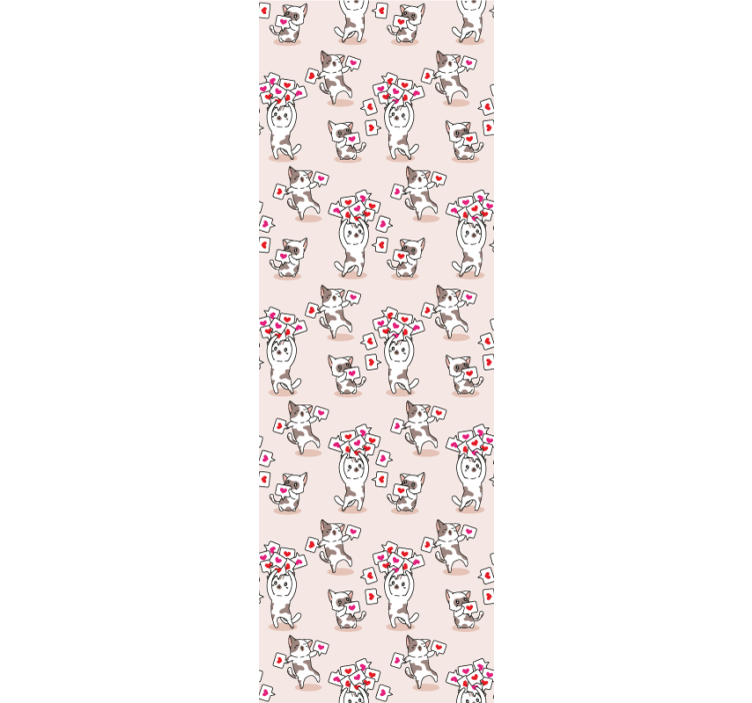 고양이가 있는 벽지 장난기 많은 고양이 패턴 - TenStickers