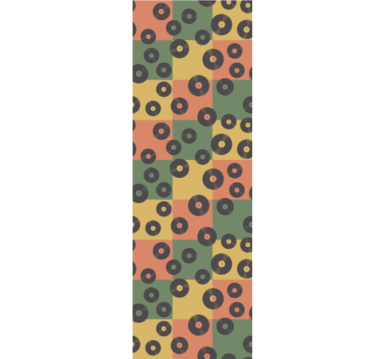 예술적 벽지 비닐 레코드 패턴 - TenStickers