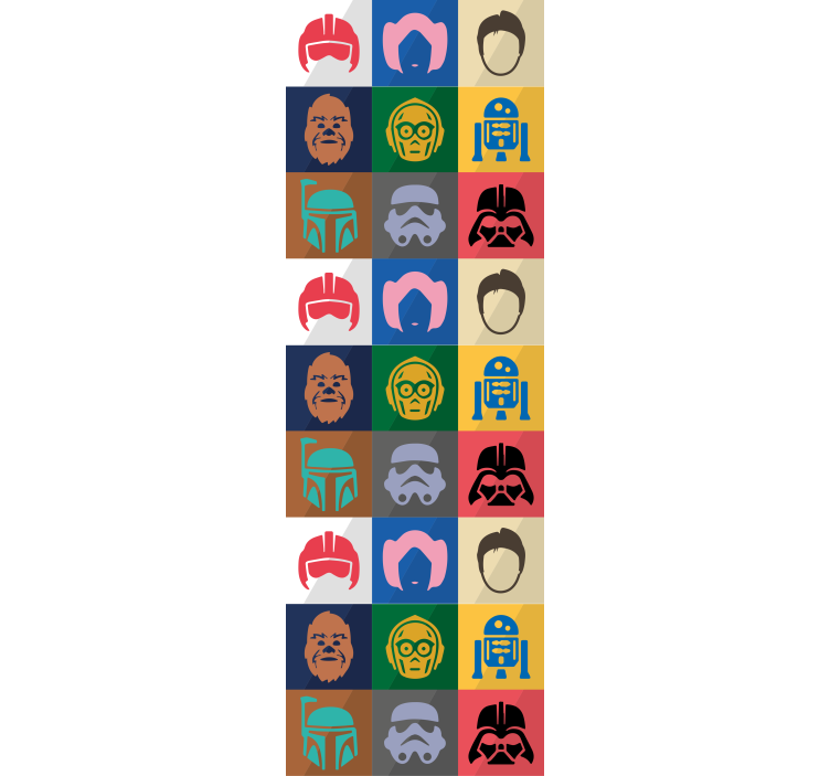 예술적 벽지 아이코닉 캐릭터 그리드 - TenStickers