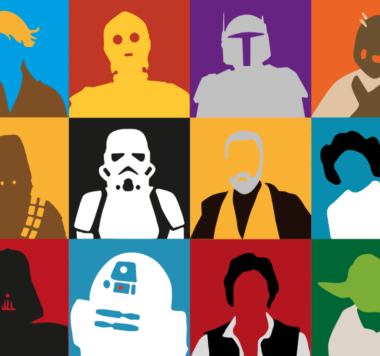 예술적 벽지 아이코닉한 실루엣 - TenStickers