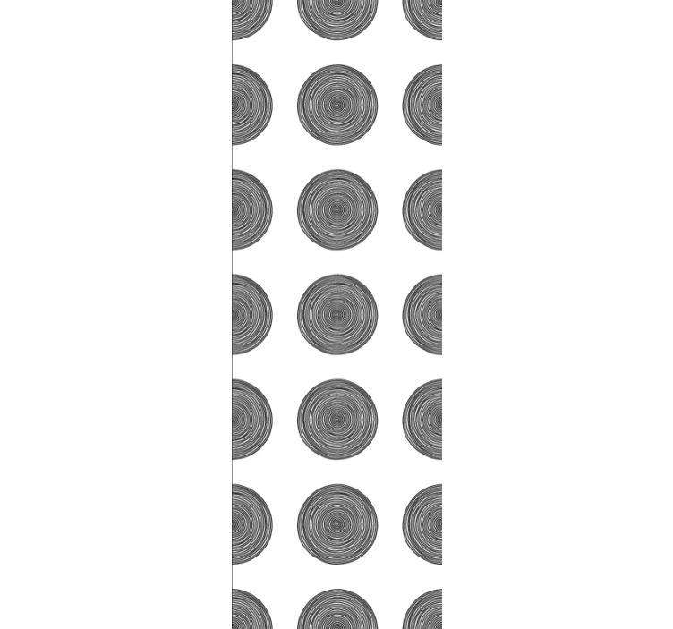 텍스처와 모티브가 있는 벽지 원형 나무 패턴 - TenStickers