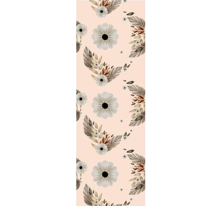 꽃이 있는 벽지 꽃과 잎의 조화 - TenStickers