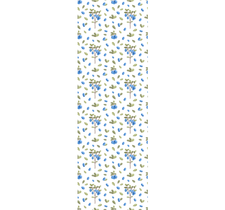 꽃이 있는 벽지 블루베리 식물 - TenStickers