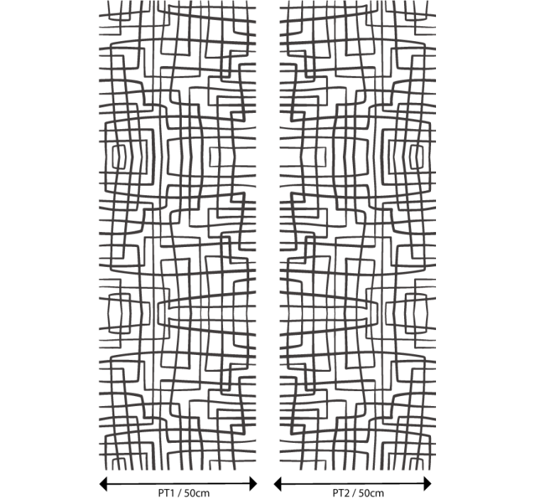 레스토랑 배경 벽지 추상 선 패턴 - TenStickers