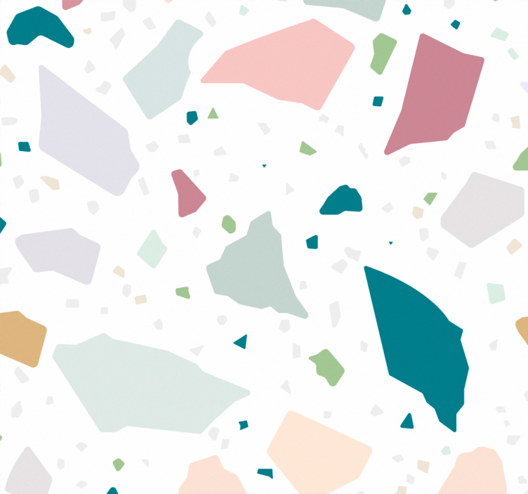 주방 벽지 다채로운 기하학적 테라조 - TenStickers