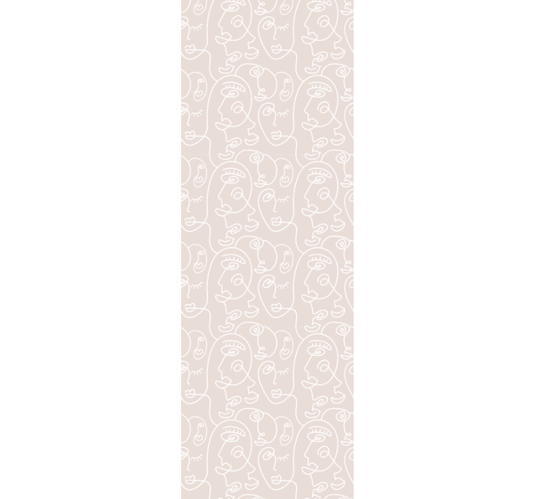 예술적 벽지 추상 얼굴 패턴 - TenStickers