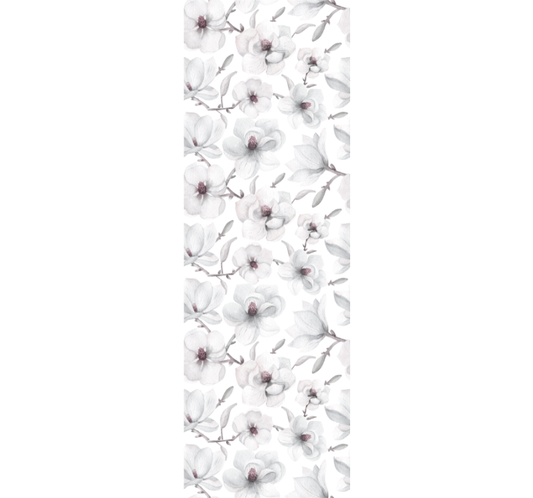 꽃이 있는 벽지 우아한 회색 모티프 - TenStickers