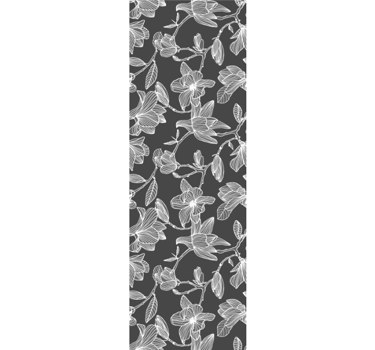 꽃이 있는 벽지 갈색 꽃 조화 - TenStickers