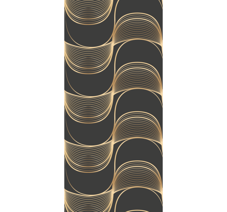 기하학적 벽지 우아한 선 패턴 - TenStickers