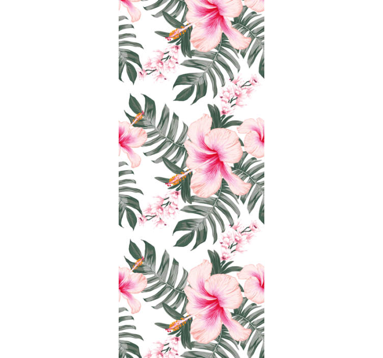 난초 장미 패턴 꽃 벽지 - TenStickers