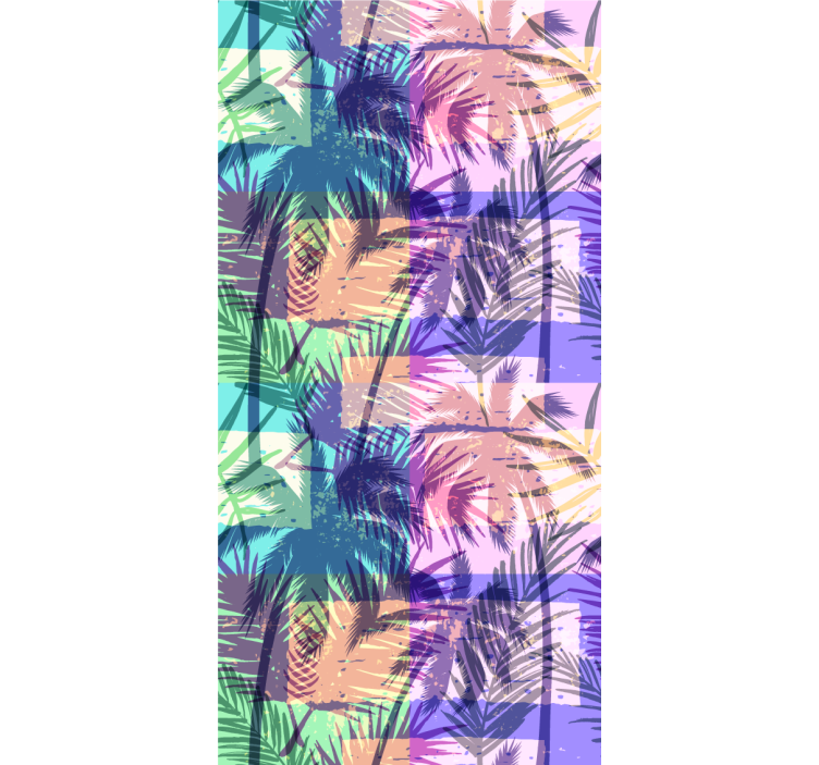 나무 벽지 빈티지 야자수 잎 - TenStickers