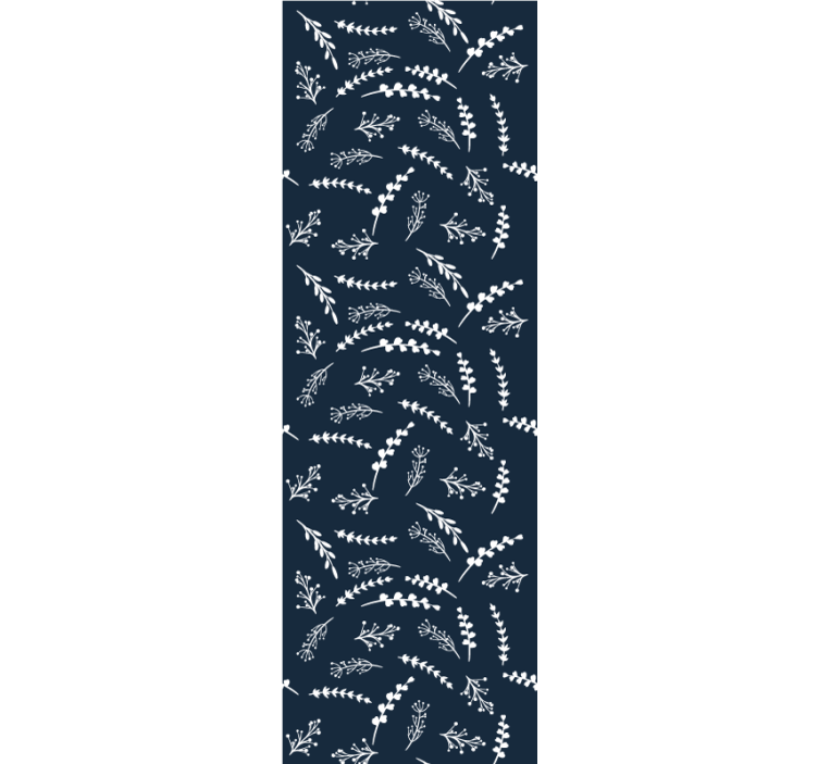 나뭇잎이 있는 벽지 섬세한 파란색 패턴 - TenStickers