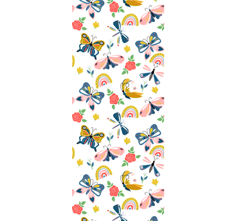 나비 보육 벽지와 무지개 - TenStickers