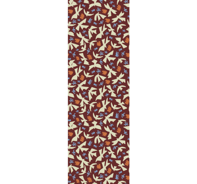 꽃 장식이 있는 벽지 자연 모티프 스타일 디자인 - TenStickers