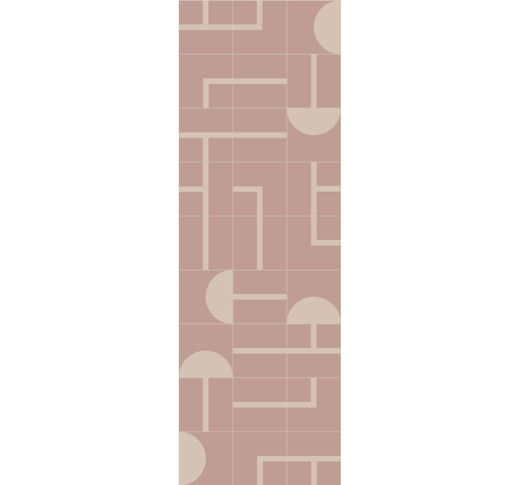 기하학적 벽지 베이지 부드러운 형태 - TenStickers