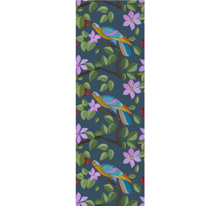 새가 있는 벽지 다채로운 열대 디자인 - TenStickers