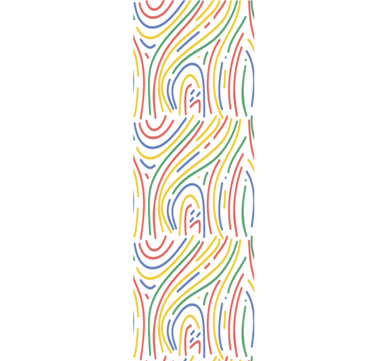 사무실 벽지 다채로운 곡선 디자인 - TenStickers