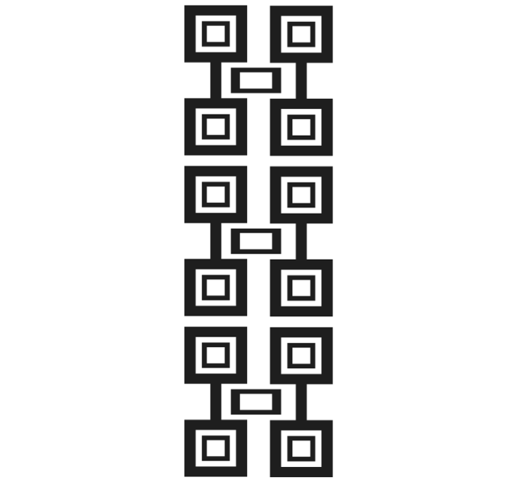 기하학적 벽지 흑백 정사각형 배열 - TenStickers