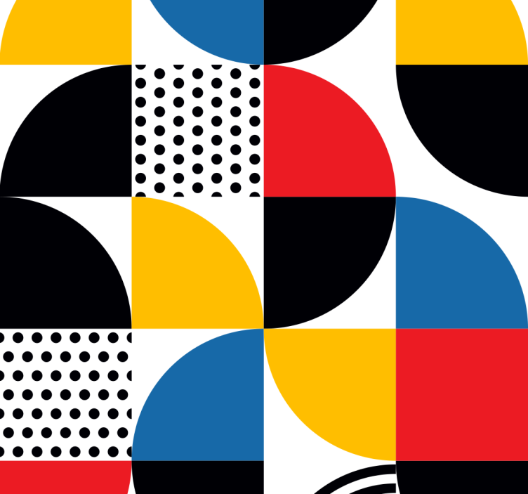 기하학적 벽지 기하학적 원형 융합 - TenStickers