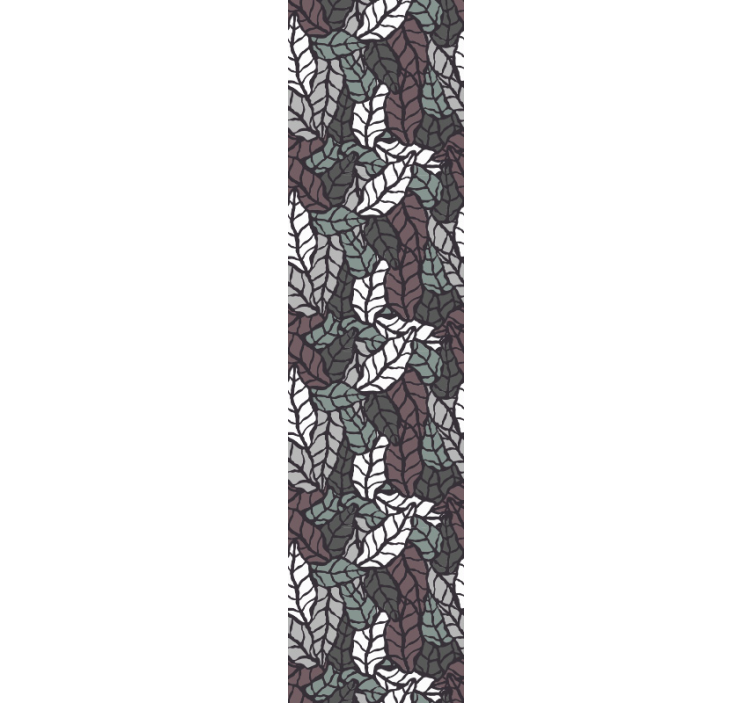 나뭇잎이 있는 벽지 어두운 패턴 모티프 - TenStickers