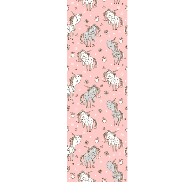 동물 벽지 핑크 유니콘 모티프 - TenStickers