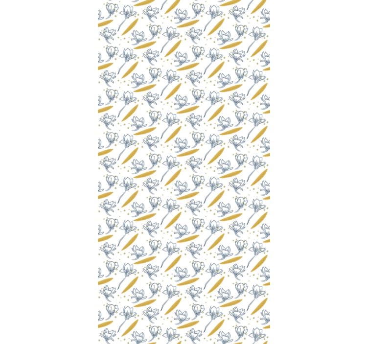 나뭇잎이 있는 벽지 꽃과 나뭇잎이 날아다니는 디자인 - TenStickers