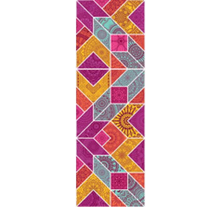 마스터 침실 벽지 다채로운 기하학적 패턴 - TenStickers