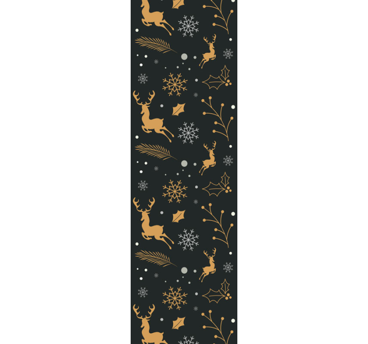 크리스마스 벽지 황금 순록 모티프 - TenStickers