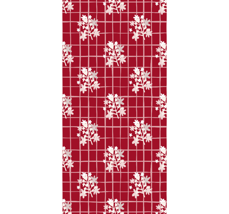 꽃 장식이 있는 벽지 꽃 모자이크 패턴 - TenStickers