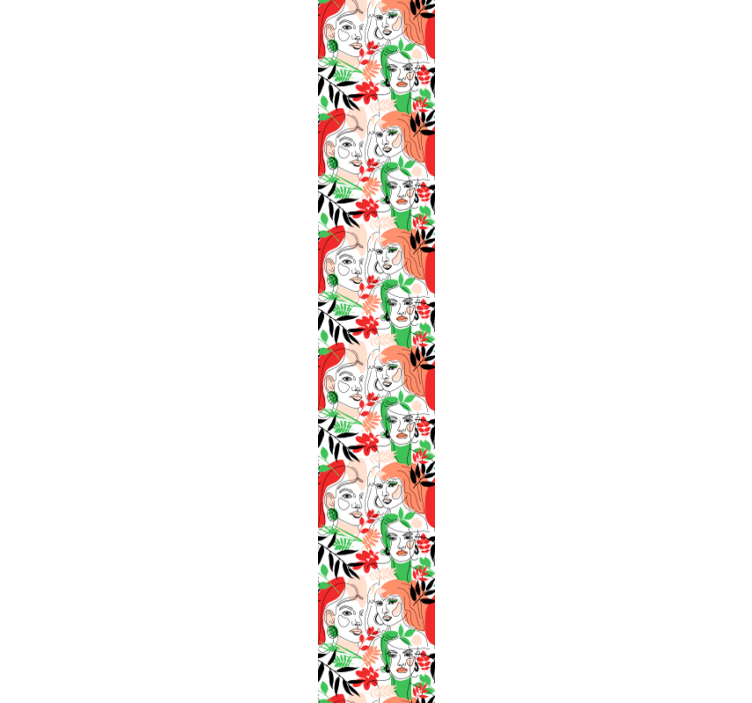 배경 화면 요약 얼굴과 꽃들 - TenStickers