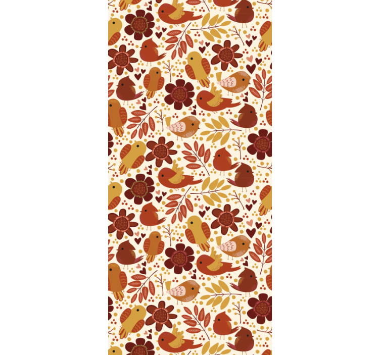 나뭇잎이 있는 벽지 식물 모티브 - TenStickers