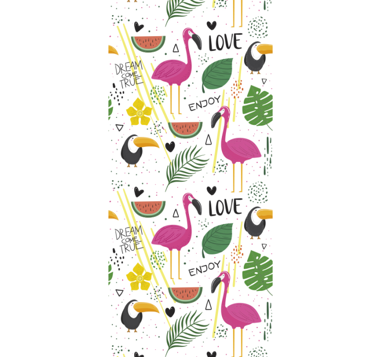 아이의 침실 벽지 플라밍고 꿈 - TenStickers