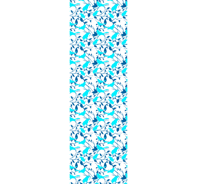 나뭇잎이 있는 벽지 새 실루엣 패턴 - TenStickers