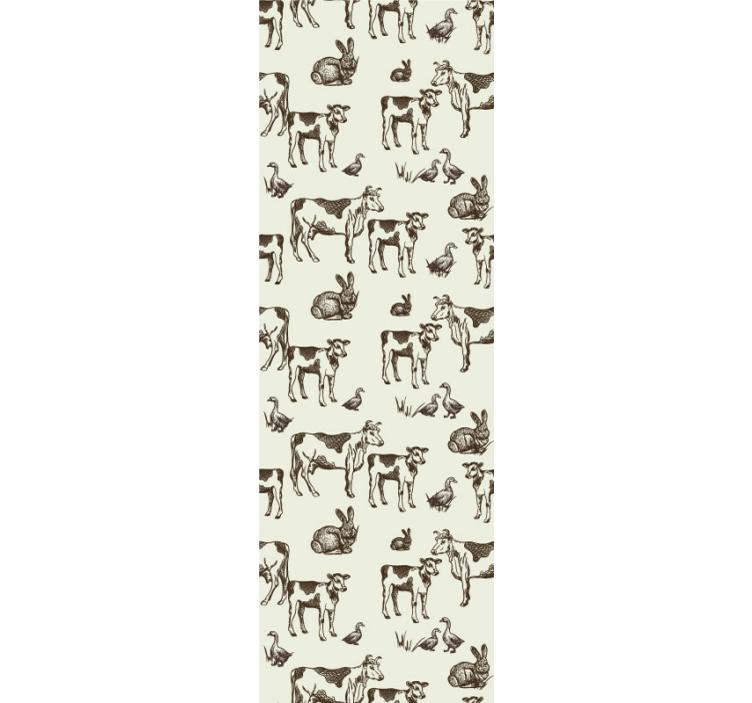 동물 벽지 농장 동물 스케치 - TenStickers