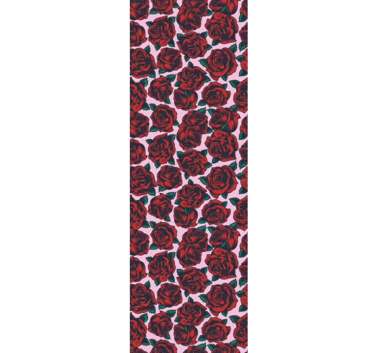 빨간 장미 꽃 벽지 - TenStickers