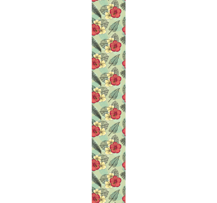 꽃이 있는 벽지 열대 녹색 배치 - TenStickers