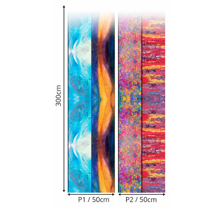거실 배경 화면 추상 미술 패널 - TenStickers