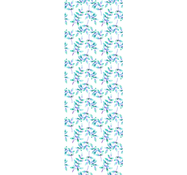 밝은 나뭇 가지에 꽃 푸른 꽃 벽지 - TenStickers