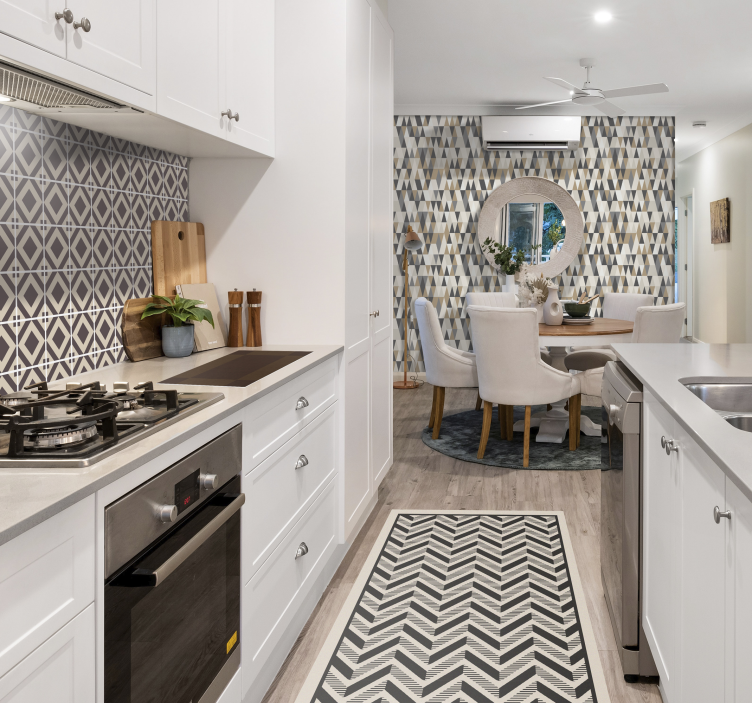 스칸디나비아 모티브 삼각형 배경 - TenStickers