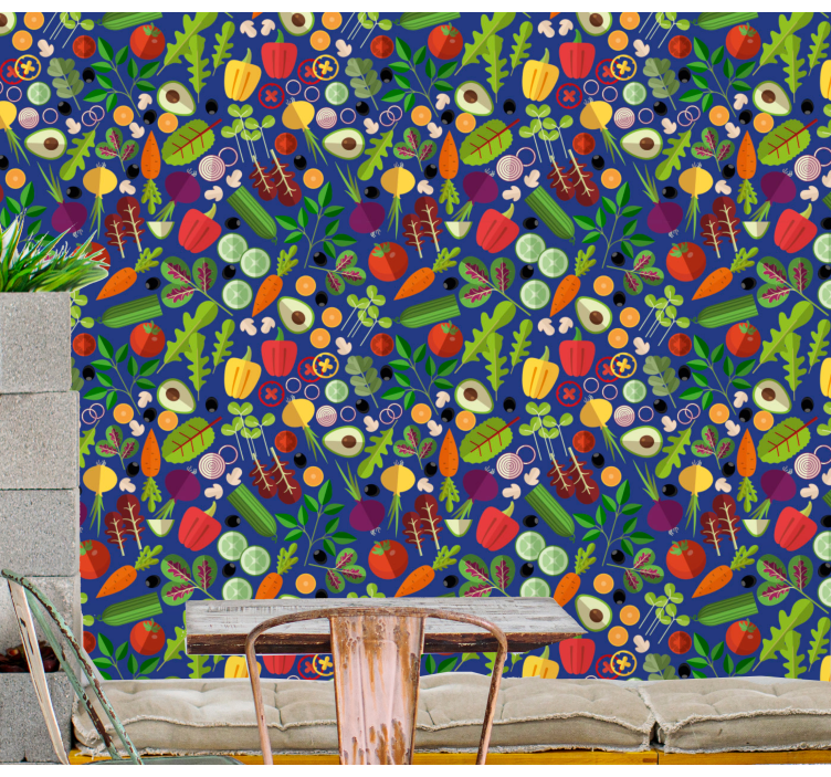 벽지 텍스처 자연 야채 메들리 - TenStickers