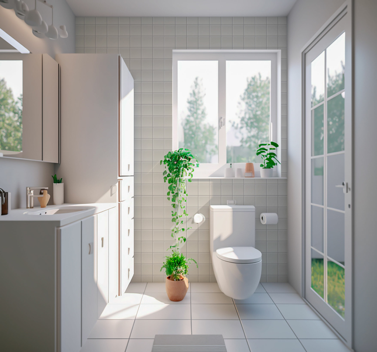 벽지 텍스처 타일 간단한 흰색 모티프 - TenStickers