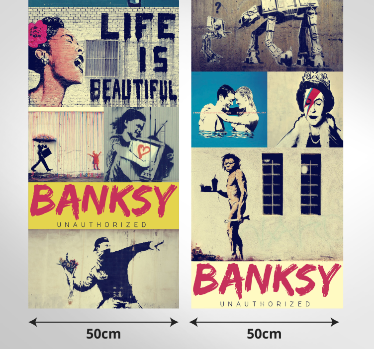 콜라주-bansky art 바탕 화면 - TenStickers