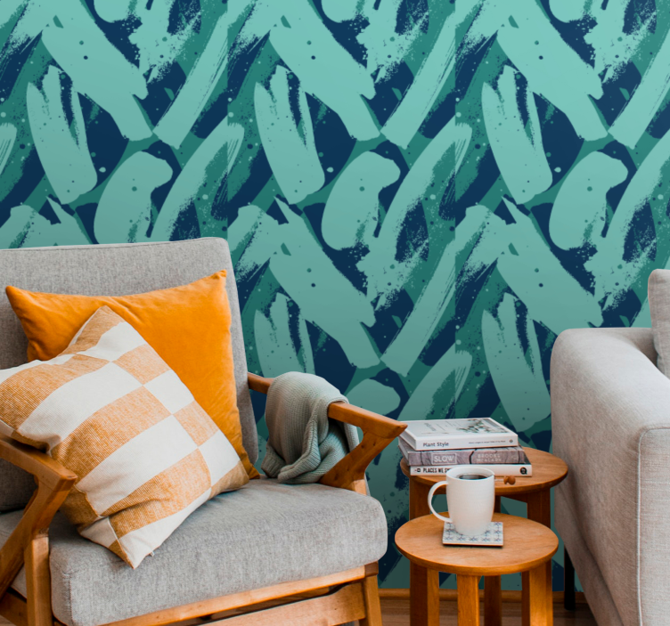 배경 화면 요약 추상적인 붓질 패턴 - TenStickers