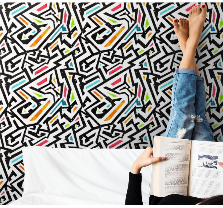 배경 화면 요약 기하학적 혼돈 - TenStickers