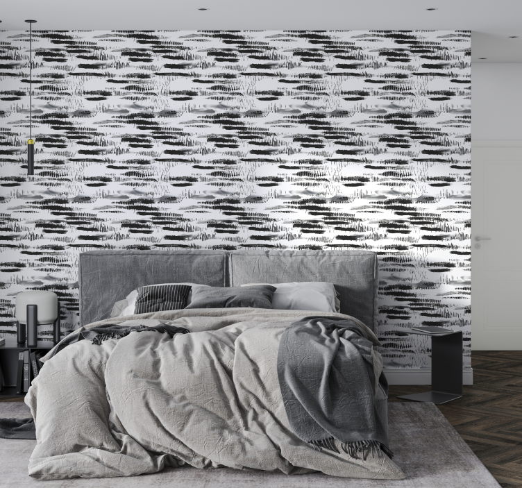 배경 화면 요약 검은색 페인트의 스트로크 - TenStickers