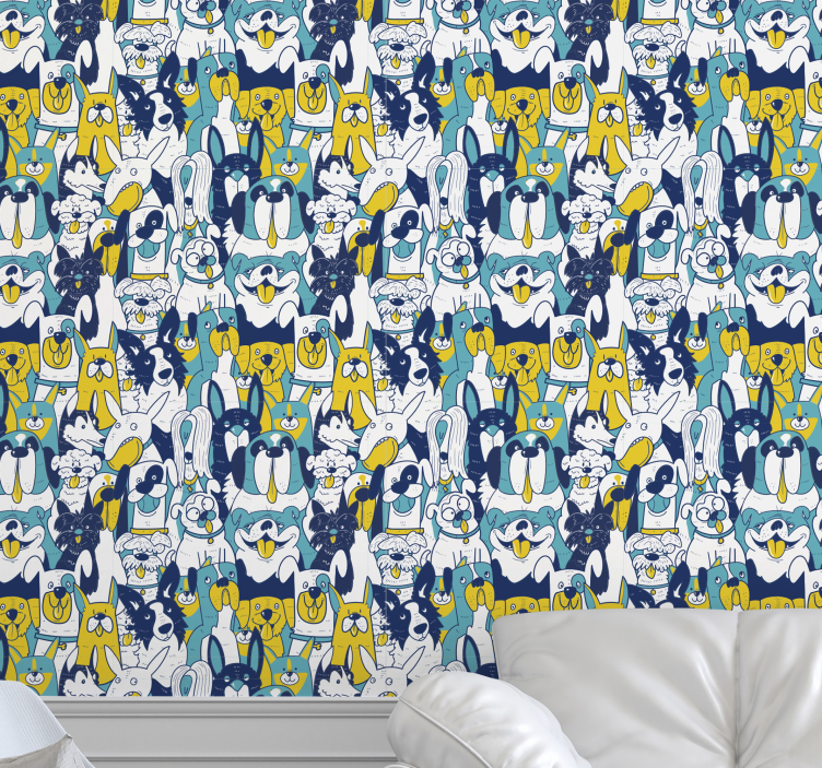 동물 벽지 애니메이션 개 조립 - TenStickers