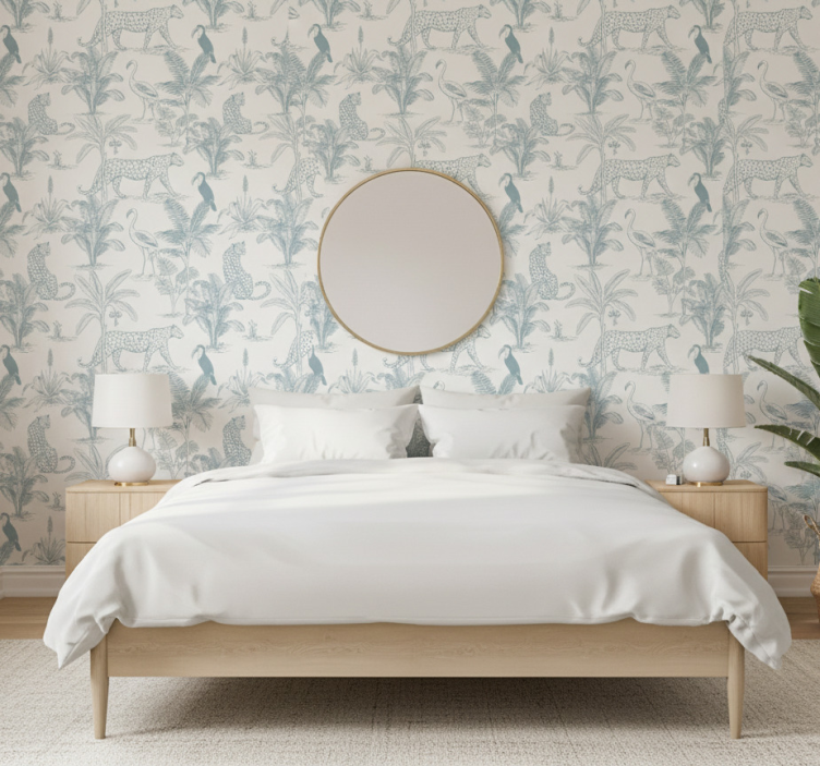 동물 벽지 차분한 열대 동물 - TenStickers