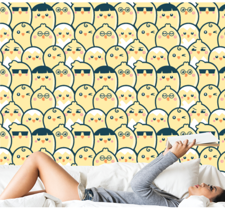 동물 벽지 귀여운 올빼미 패턴 - TenStickers