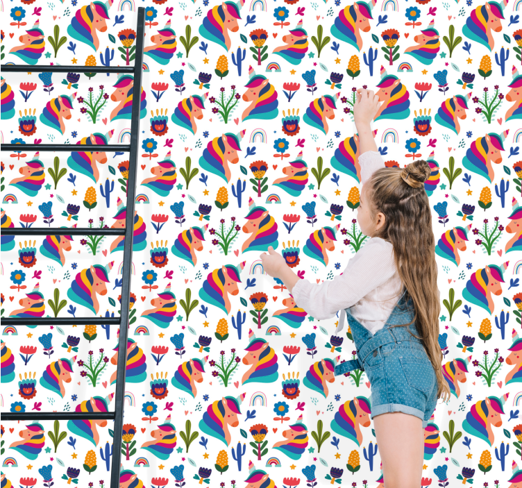 동물 벽지 큰부리새 꽃 모티브 - TenStickers