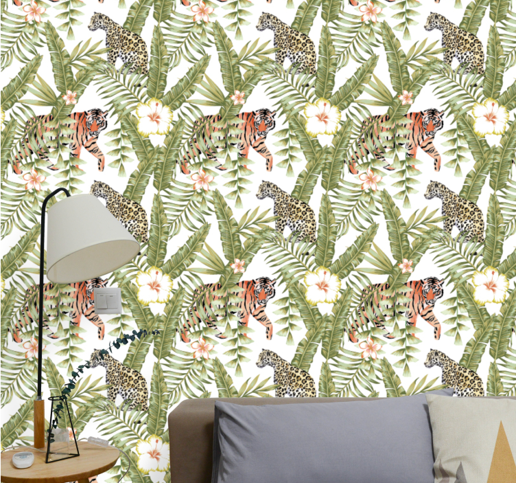 동물 벽지 열대 정글 동물군 - TenStickers